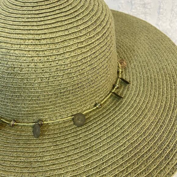 BRONER HAT Olive Green Women's Sun Hat Sz OS Summer Neutral Cottage Casual Beach - Picture 2 of 5